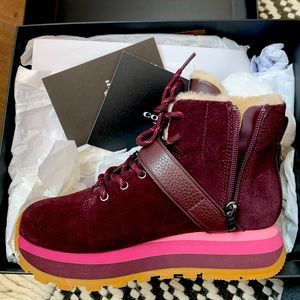 Coach winter booties maroon NWT and box! Sz 5